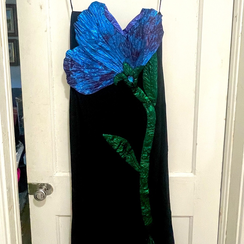 Black straight strapless maxi dress